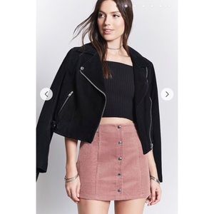 Corduroy Button-Front Skirt